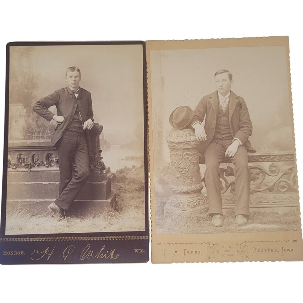 Antique Cabinet Card Photos Young Men Portrait Victorian‎ Ephemera Lot